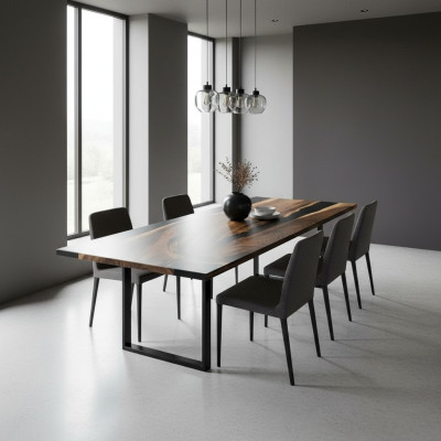 Luxus Design Epoxidharz Esstisch River Table Echtes Holz Massiv Tische