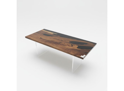 Esstisch Black River Table Echtes Holz Flusstisch 221x91cm Tische