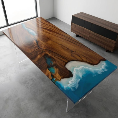 Esstisch River Table Echtes Holz Flusstisch 181x81cm Massive Tische