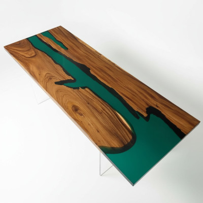 Epoxid harz esstisch echtes holz massive möbel wasserfall deko epoxy tisch