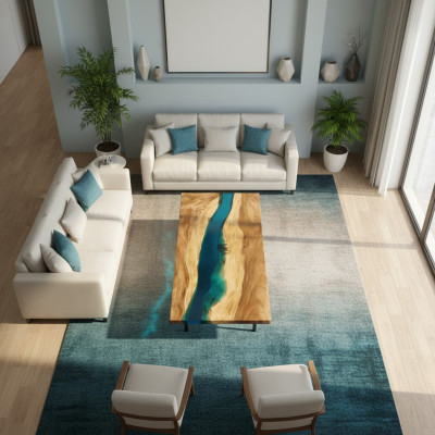 Moderne Tische Esstisch Design Tisch Harz Meer Fluss Möbel 180x80