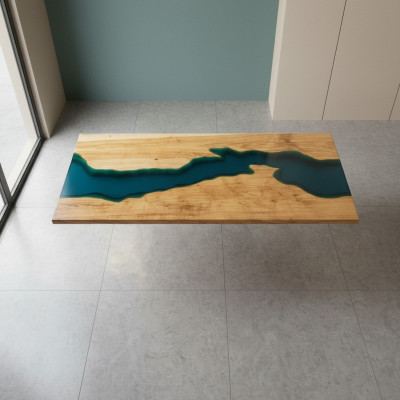 Esstisch Design Tisch Harz Moderne Tische Meer Fluss Möbel 181x80