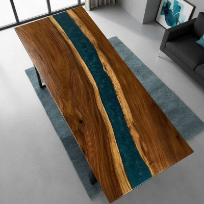 Esstisch Table Epoxidharz Neu Tische 201x81 Flusstisch Echtes Holz