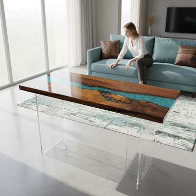 Konsolentisch Design Tisch Kommode Couchtisch Handgefertigter Epoxid