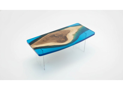 Esstisch Blue River Table Echtes Holz 200x90 Tische Epoxidharz Neu
