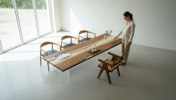 Esstisch River Table Massiv Tische 220x80 Flusstisch Meer Waterfall