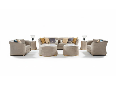 Sofagarnitur 421Sitzer Ledersofa Couch Wohnlandschaft Garnitur Design