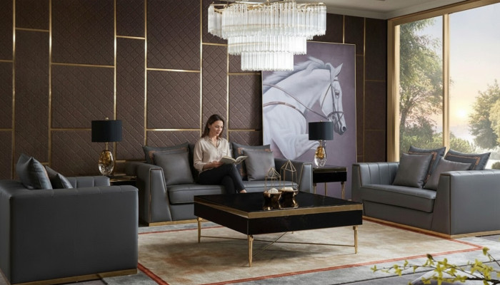 Sofagarnitur 321 Sitzer Set Design Sofas Polster Couchen Leder Deko Relax