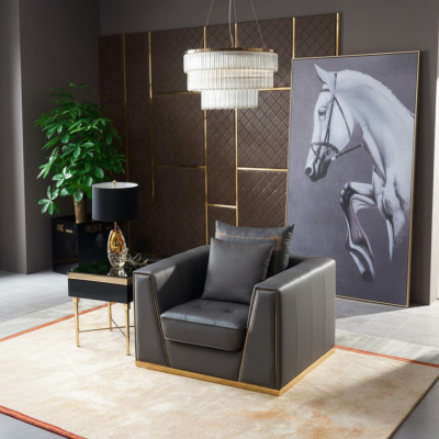 Designer Wohnzimmer Einrichtung Sessel Einsitzer Polster Sofa Couch Fernseh neu