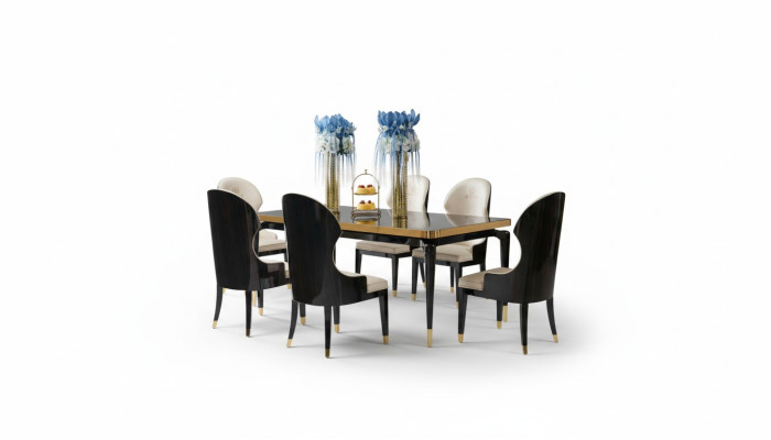 Komplette Esszimmer Garnitur Tisch 6x Lehnstuhl Stühle Luxus Essgruppe