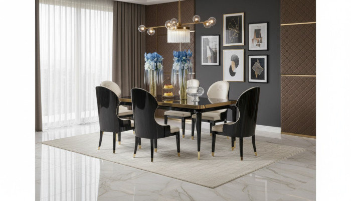 Design Ess Zimmer Stuhl Set Metall Tische Sessel 4x Stühle Tisch Garnitur 4tlg.