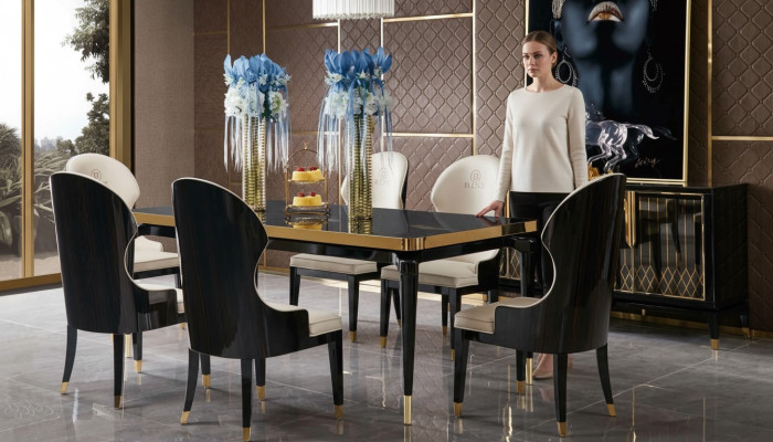 Esstisch Tisch Gruppe Esszimmer Wohnzimmer Esstisch Holz Glas Möbel
