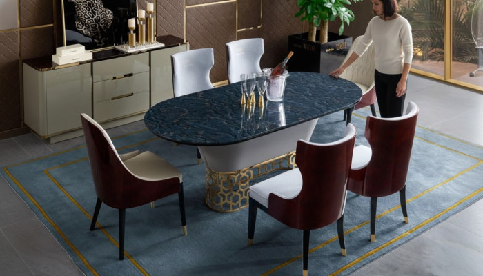 Komplette Esszimmer Garnitur Tisch 6x Stühle Lehnstuhl Luxus Essgruppe