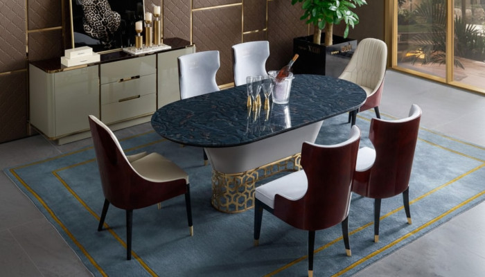 Komplette Esszimmer Garnitur Tisch 6x Stühle Lehnstuhl Luxus Essgruppe