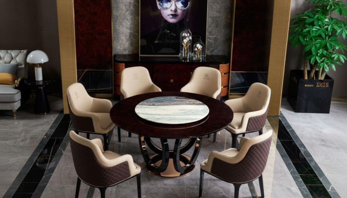 Gruppe Ess Tisch Sitz Wohn Zimmer Garnitur Tische Polster Holz Stuhl