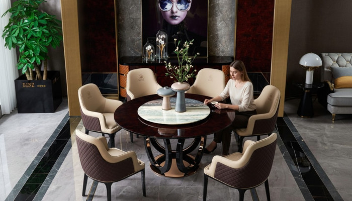 Design Rund Ess Zimmer Stuhl Set Metall Tische Sessel 4x Stühle + Tisch