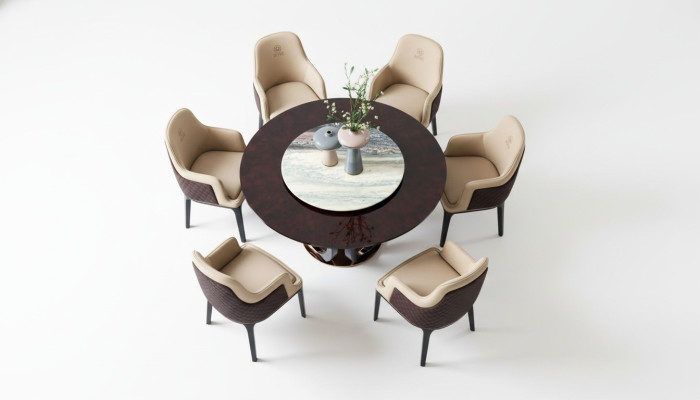 Design Rund Ess Zimmer Stuhl Set Metall Tische Sessel 4x Stühle + Tisch