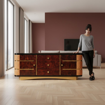 Deko Designer Kommode Anrichte Side Low Board Schrank Wohn Zimmer Regal