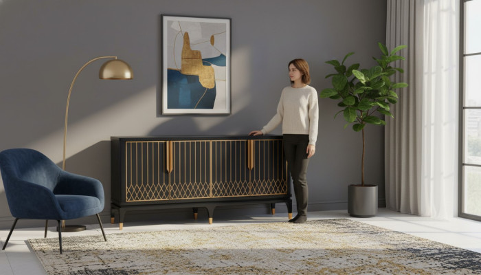 Sideboard Design Kommode Holz Schrank Kommoden Möbel Konsole Side