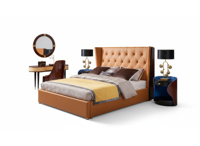 Bett Schlafzimmer Möbel 6tlg. Leder Komplett Set Design Luxus Betten