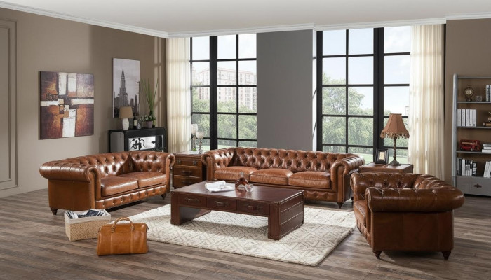Sofagarnitur 3+2+1 Sitzer Set Sofa Polster Couch Leder Relax Wohnzimmerset
