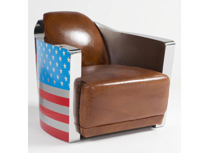 Echtleder Vintage Ledersessel Designsessel Rocket Union Jack Vintage