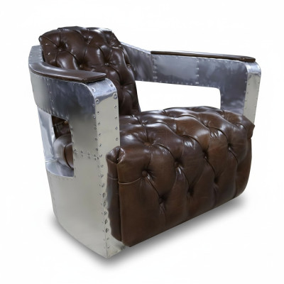 Schöner Vintage Chesterfield Ohrenbacken Sessel Clubsessel Flugzeug