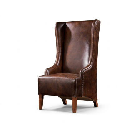 Echtleder Relaxsessel Vintage Cigar Ledersessel Sessel Leder Ohrensessel Fernseh