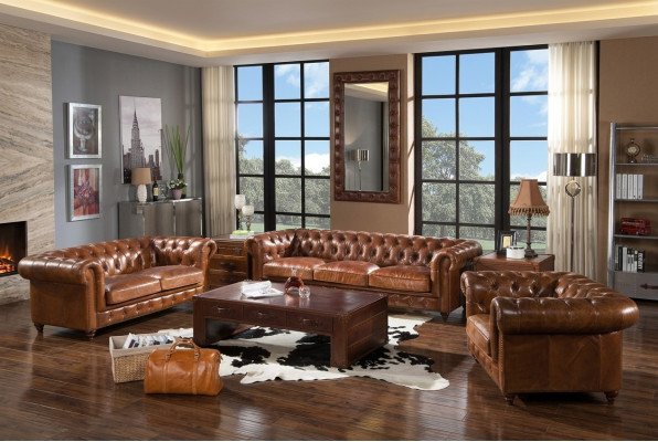 Sofagarnitur 3tlg. Garnitur Set Ledersofa Couch Wohnlandschaft Garnitur Sofa Neu