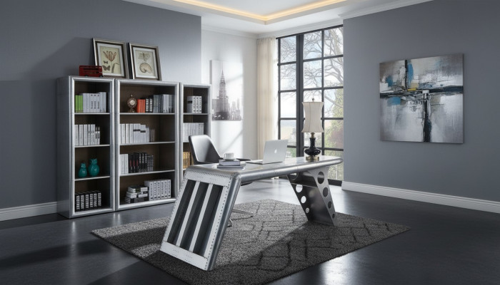 Büroeinrichtung Arbeitszimmer Büro Möbel Tisch Schrank Sessel 8tlg Set