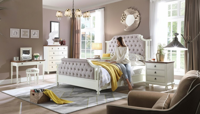 Doppel Bett Klassische Betten Kolonial Textil Betten Chesterfield Gründerzeit