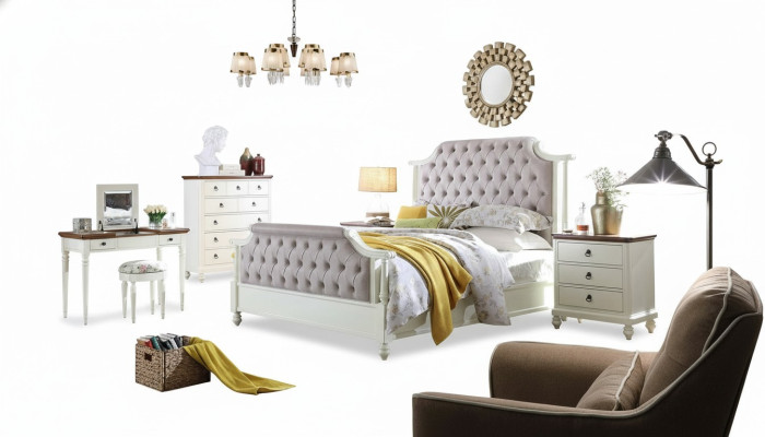 Schlafzimmer Komplett Set Königliches Barock Bett Schminktisch Nachttisch 6 tlg.