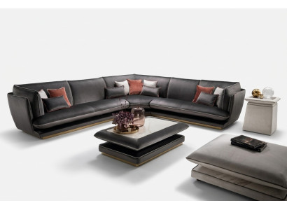 Sofa Couch Luxus Ecksofa Möbel Wohnzimmer Polster Design Textil arredoclassic
