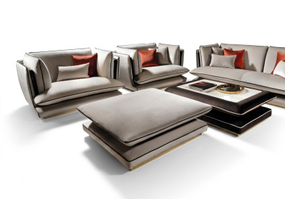 Lounge Hocker Club Fußhocker Ottomane Pufa Textil Ottoman Designer arredoclassic