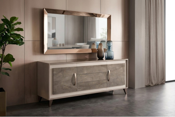 Kommode Anrichte Holz Buffet Vitrine Luxus Schrank Möbel Set arredoclassic