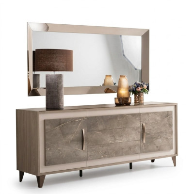 Buffet Anrichte Kommode Spiegel 2tlg Kommoden Holz Möbel Sideboard arredoclassic
