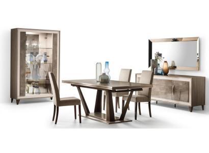 Esszimmer Set Garnitur Esstish Vitrine Kommode Spiegel 4tlg. Set arredoclassic