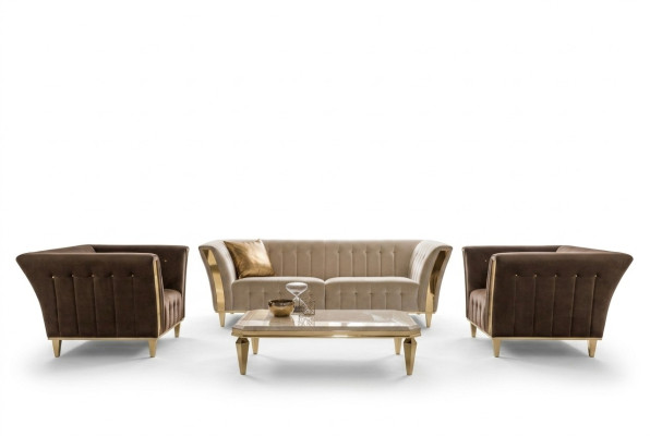 Design Sofagarnitur 3+1+1 Sitzer Couch Polster Sofa Garnitur Set Arredoclassic