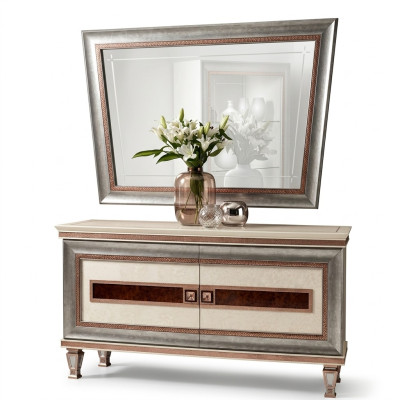 Konsolen Tisch Kommode mit Spiegel Luxus Möbel Set Konsole 2tlg. Made in Italy