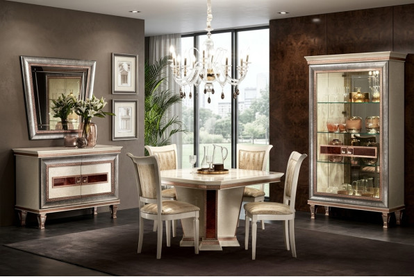Esstisch 4x Stühle Kommode 8tlg. Esszimmer Set Gruppe Garnitur Tisch Sitzgruppe
