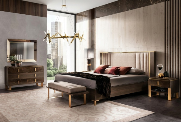 Schlafzimmer Set 5tlg. Design Moderne Luxus Möbel Neu Bett Nachttisch Kommode