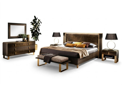 Schlafzimmer Set Bett 2x Nachttisch Kommode Betten Doppel Hotel Polster 6tlg.