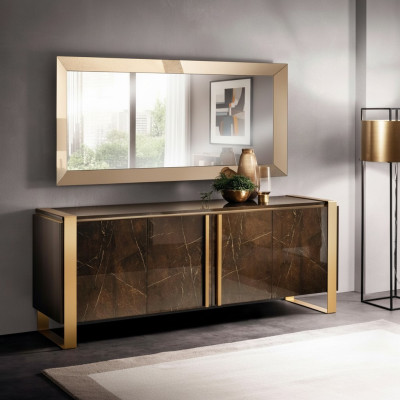 Edle Design Konsole Holz Sideboard Spiegel Anrichte Schrank 2tlg. Konsolentisch