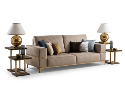Sofa Dreisitzer Klassische Couch Polster 3 Sitzer Textil Couchen Stoff Neu