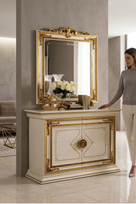 Spiegel Kommode Schrank Kommoden Anrichte Schlafzimmer Set Holz Klassischer Stil