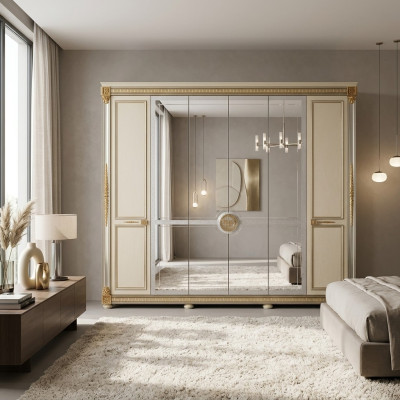 Kleiderschrank Schlafzimmer Holz Schrank arredoclassic Barock Rokoko Schränke