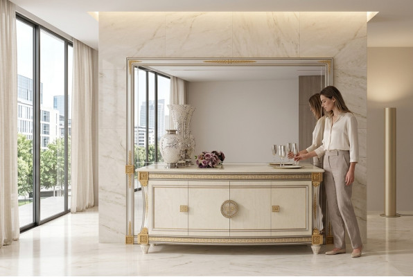 Buffet Anrichte Kommode Spiegel Echte Handarbeit Barock Rokoko arredoclassic