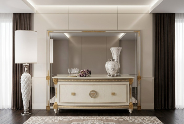 Buffet Anrichte Kommode Spiegel Echte Handarbeit Barock Rokoko arredoclassic