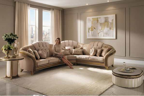 Ecksofa L-Form Sofa Wohnlandschaft Garnitur Polster Stoff Couch Design Möbel