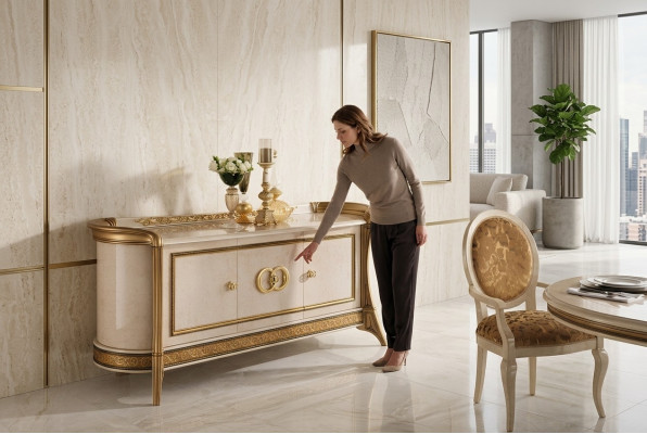 Designer Kommodenschrank Kommode Anrichte Kommoden Regal Holz Schrank Italy Neu